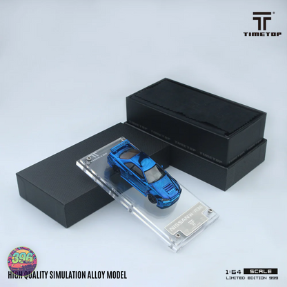 Time Top Nissan Skyline GT-R R34 Blue Carbon Fibre 1:64 Diecast Model