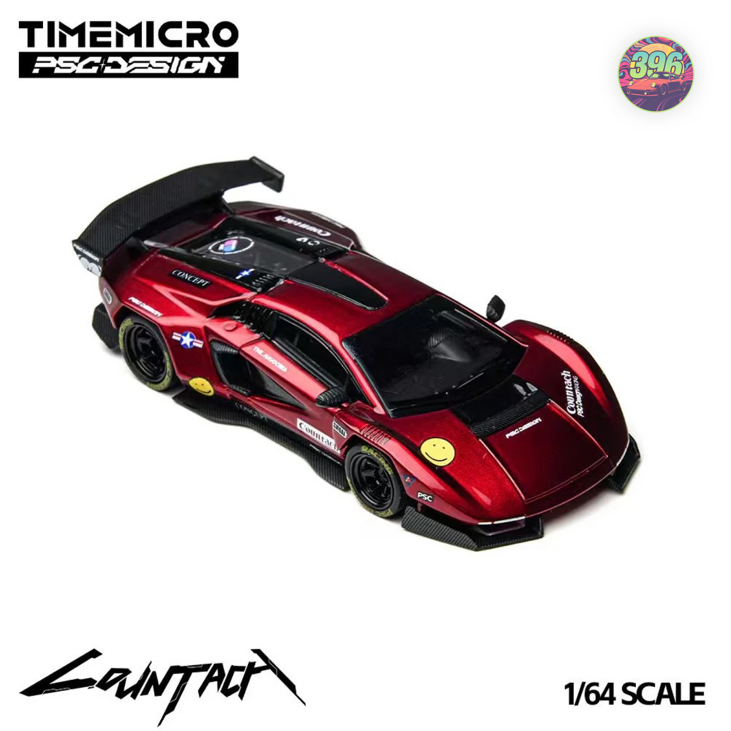 TimeMicro x PSC Design - Lamborghini Countach in Metallic Red – 1:64 Time Micro x PSC Design Diecast Model