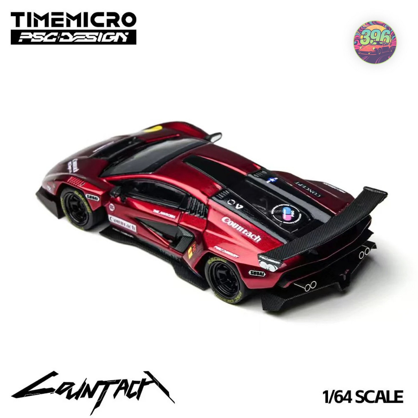 TimeMicro x PSC Design - Lamborghini Countach in Metallic Red – 1:64 Time Micro x PSC Design Diecast Model