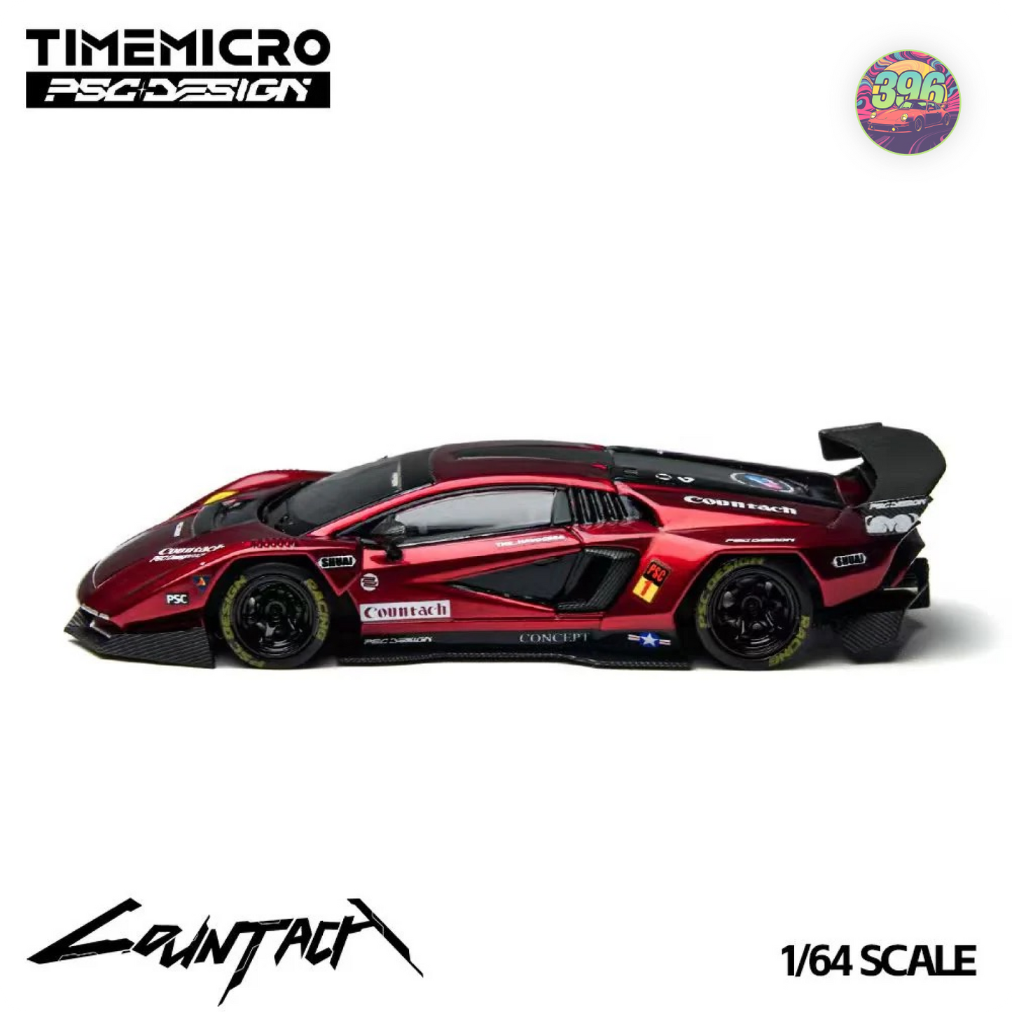 TimeMicro x PSC Design - Lamborghini Countach in Metallic Red – 1:64 Time Micro x PSC Design Diecast Model