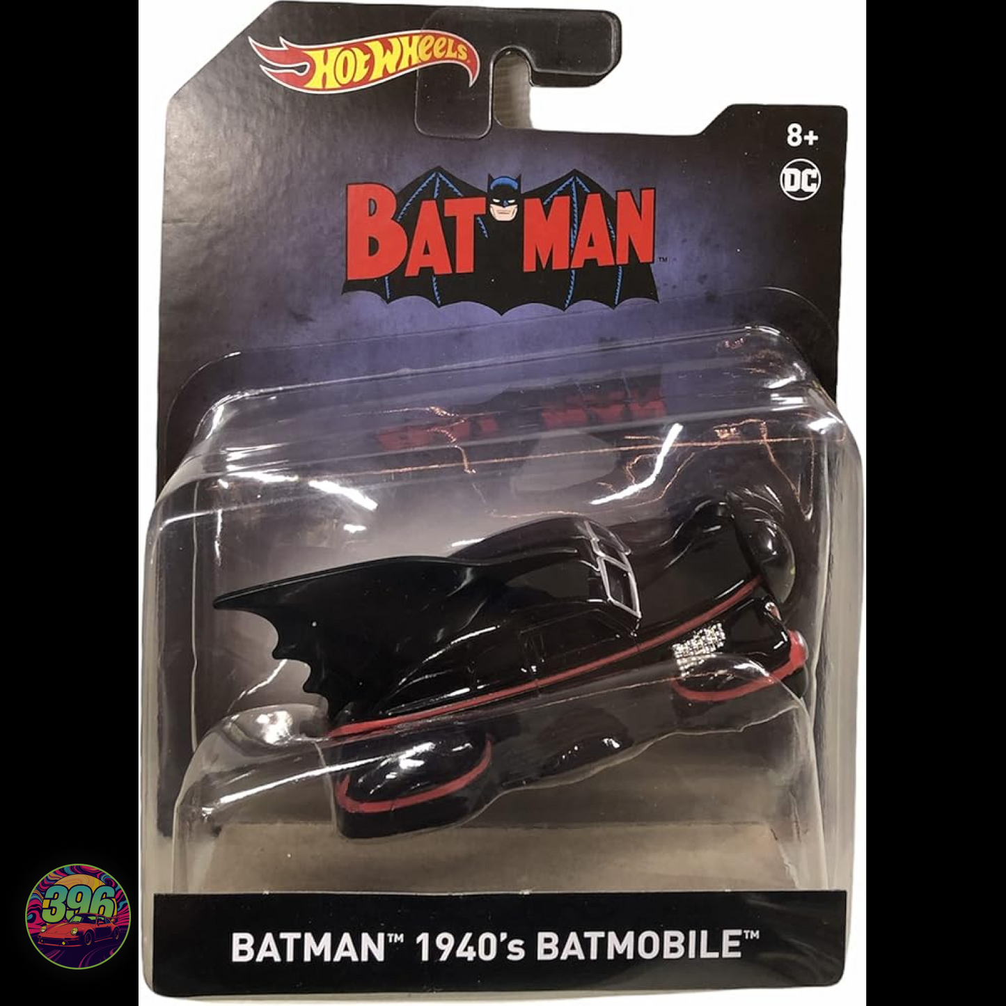 Batman 1940s Batmobile Black & Red DC – Hot Wheels Batman 1:50 Scale Diecast