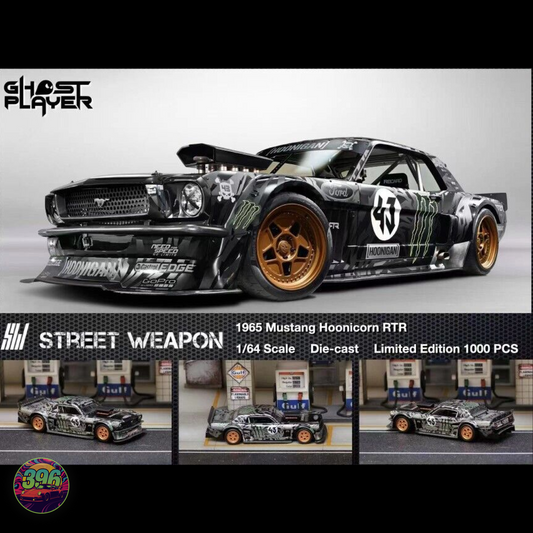 SM Street Weapon 1965 Mustang Hoonicorn RTR [Black]  1:64 Diecast Model