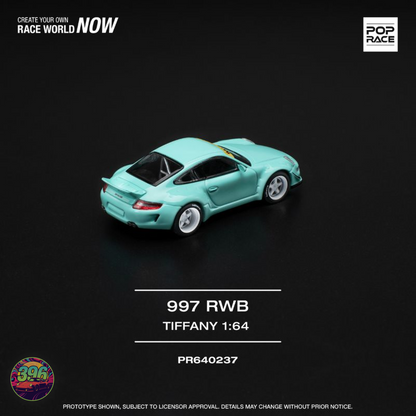 Pop Race - Porsche 997 RWB in Tiffany Blue – 1:64 Diecast Model PR640237