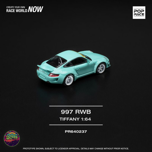 Pop Race - Porsche 997 RWB in Tiffany Blue – 1:64 Diecast Model PR640237