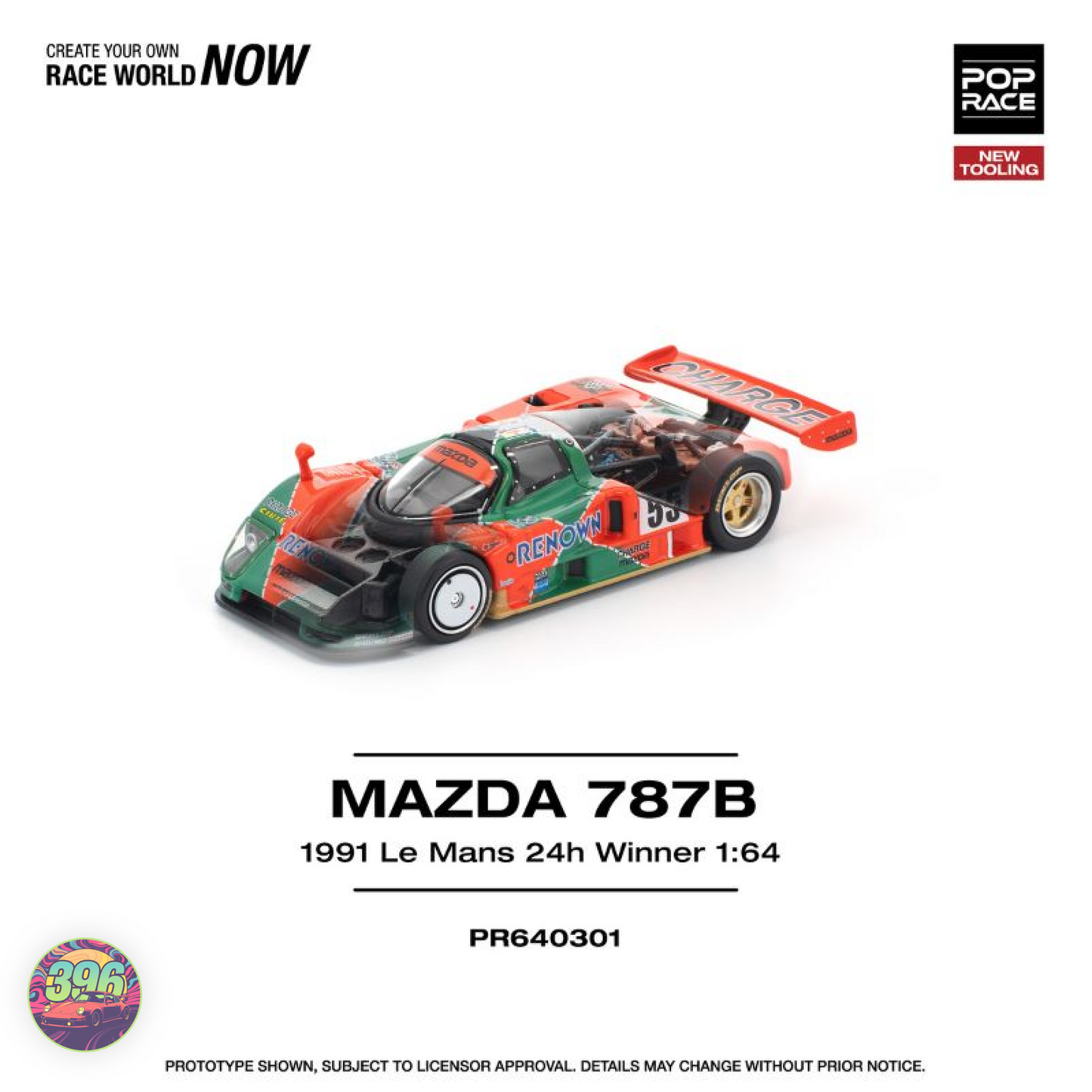 Pop Race - Mazda 787B 1991 Le Mans 24h Winner with Opening Hood & Engine Bay – 1:64  Diecast Model PR640301