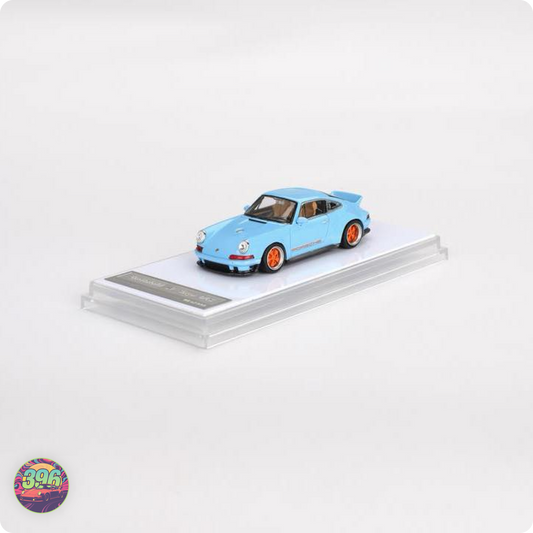 Zincit Model  – Singer Porsche 911 in Gulf Blue & Orange Accents - Premium 1:64 Display Model