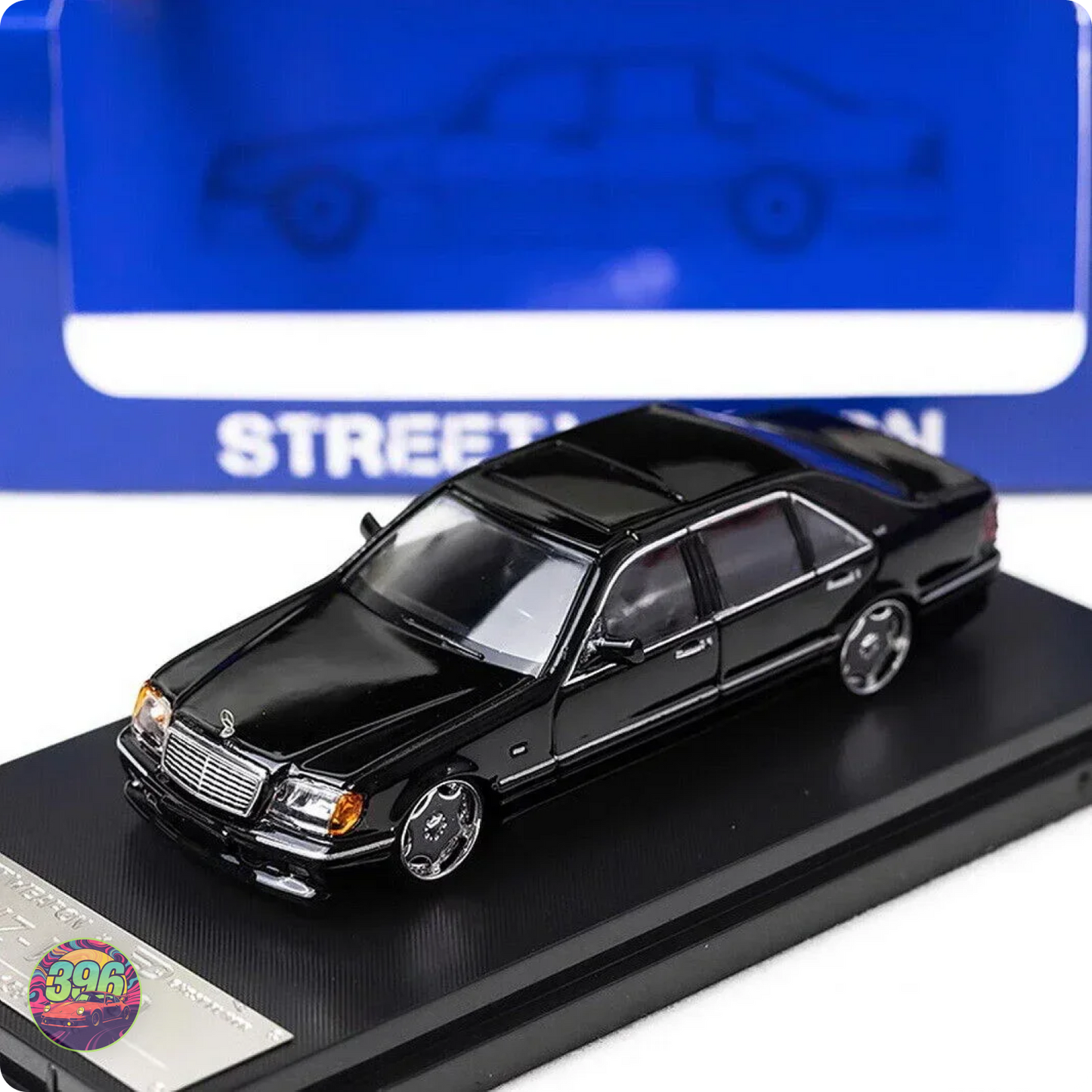 Street Warrior - Mercedes-Benz S-Class W140 Black AMG Wheels – 1:64 Street Warrior Diecast Model - Premium 1:64 Display Model