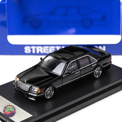 Street Warrior - Mercedes-Benz S-Class W140 Black AMG Wheels – 1:64 Street Warrior Diecast Model - Premium 1:64 Display Model
