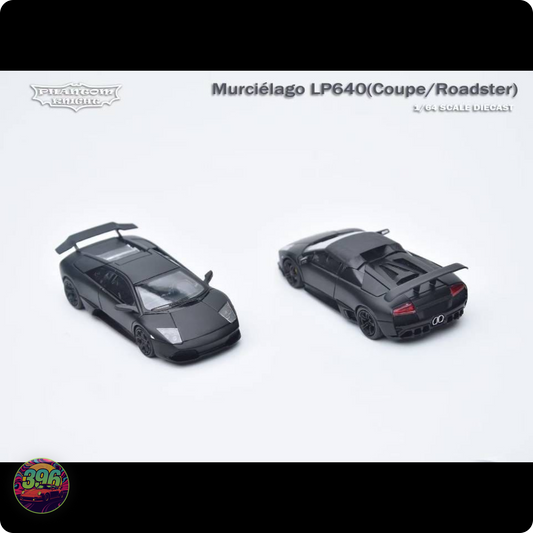 [PRE-ORDER] Phantom Knight - Lamborghini Murciélago LP640 Coupe & Roadster Matte Black – 1:64 Phantom Knight Diecast Model
