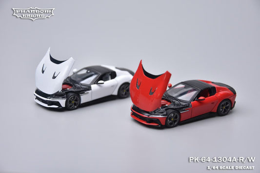 [PRE-ORDER] Phantom Knight - Ferrari 12 Cilindri Spider with Opening Hood in Red & White – 1:64 Phantom Knight Diecast Model PK-64-1304A