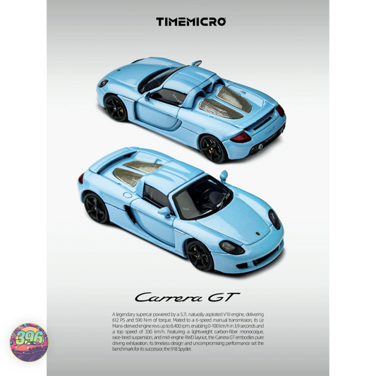 TimeMicro Porsche Carrera GT in Gulf Blue 1:64 Diecast Model