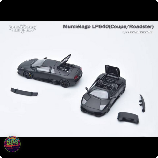 [PRE-ORDER] Phantom Knight - Lamborghini Murciélago LP640 Coupe & Roadster Matte Black – 1:64 Phantom Knight Diecast Model