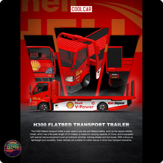 [PRE-ORDER] Cool Car - Shell Helix V-Power Flatbed Race Transporter Truck – 1:64 Cool.Car Diecast Model
