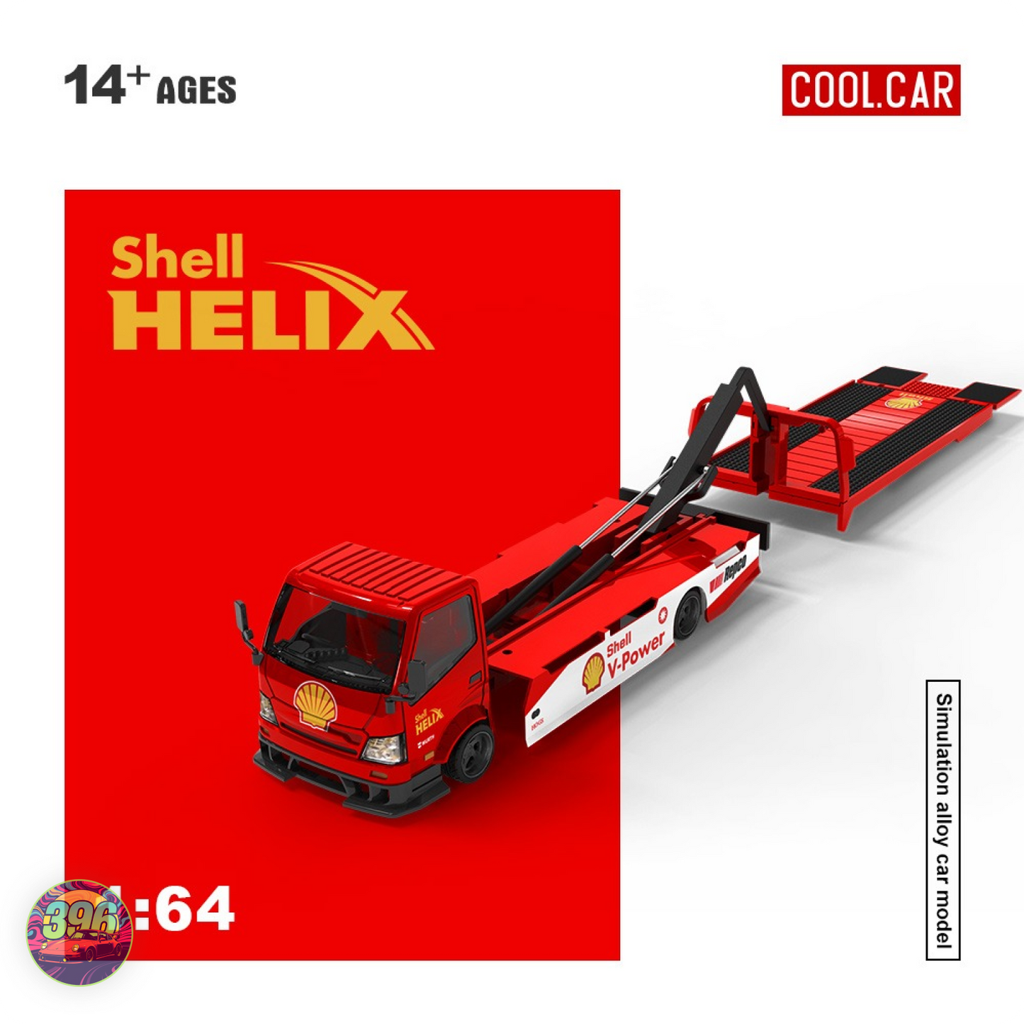 [PRE-ORDER] Cool Car - Shell Helix V-Power Flatbed Race Transporter Truck – 1:64 Cool.Car Diecast Model