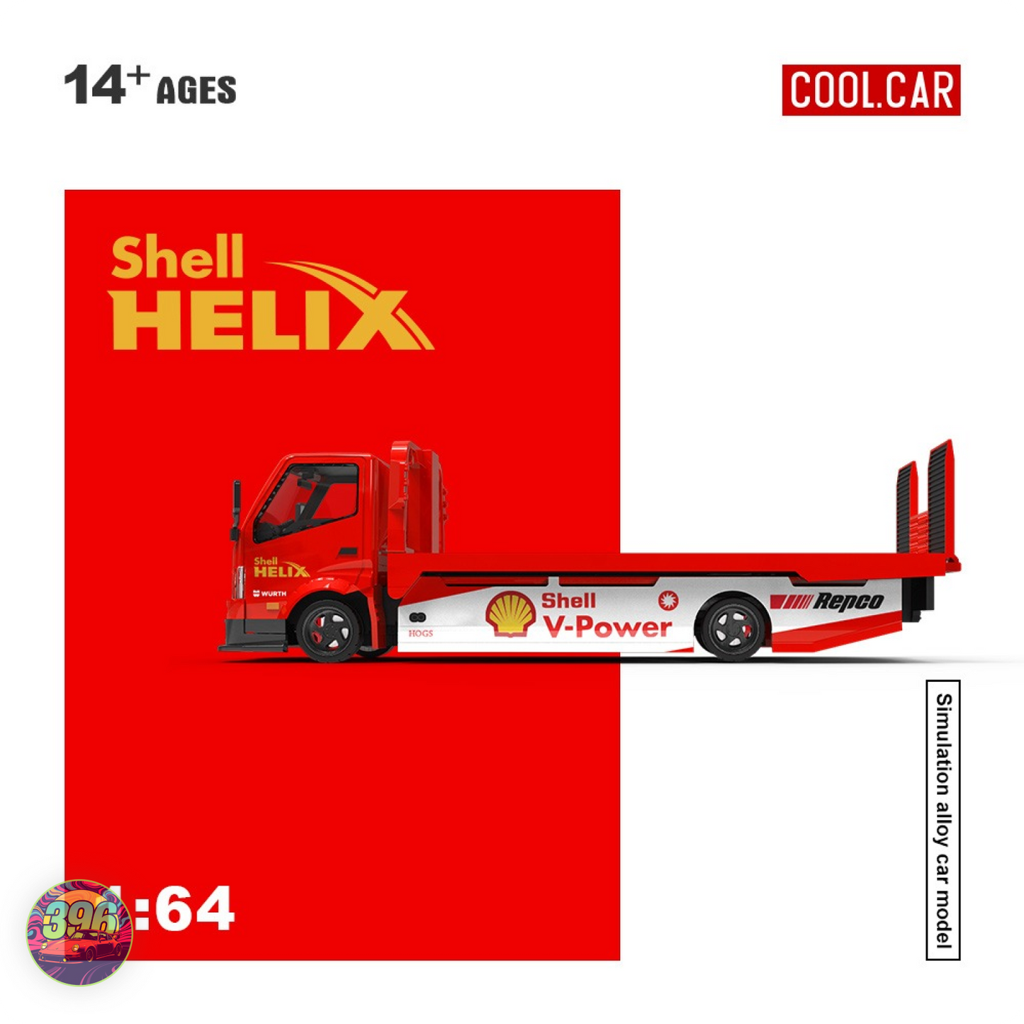 [PRE-ORDER] Cool Car - Shell Helix V-Power Flatbed Race Transporter Truck – 1:64 Cool.Car Diecast Model