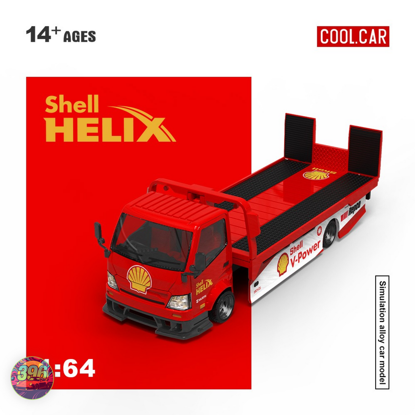 [PRE-ORDER] Cool Car - Shell Helix V-Power Flatbed Race Transporter Truck – 1:64 Cool.Car Diecast Model