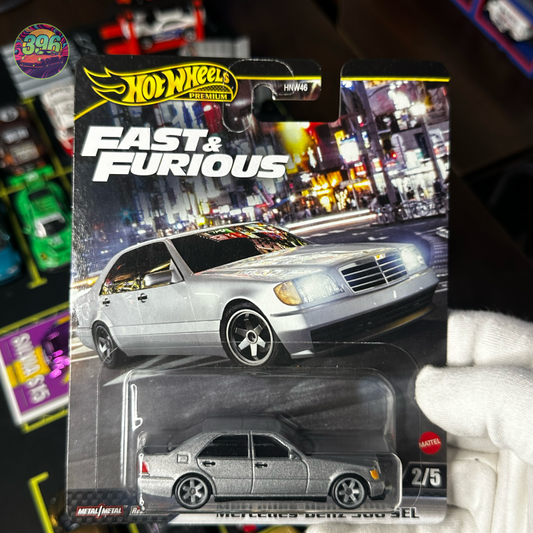 🔥 Hot Wheels Premium Fast & Furious: Mercedes-Benz 500 SEL (Tokyo Drift Edition)