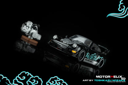[PRE ORDER] MotorHelix - RWB Porsche 964 Silver-Fenix Black Art by Toshikazu Nozaka – 1:64 MotorHelix Diecast Model