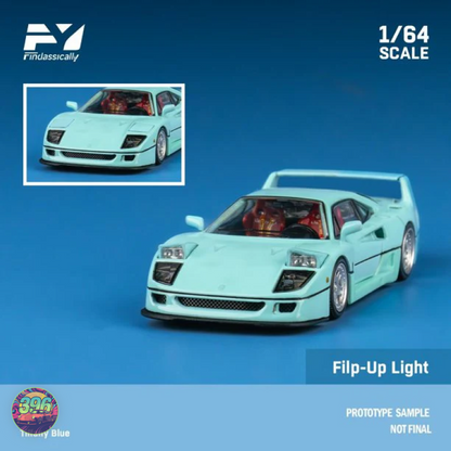 Finclassically Ferrari F40 in Gulf Blue 1:64 Diecast Model [PRELOVED]