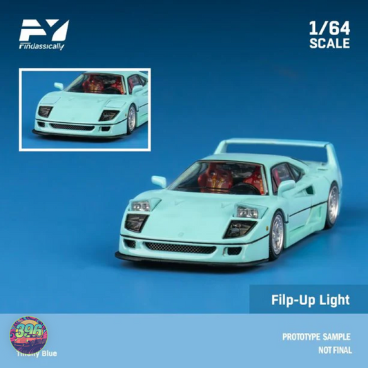 Finclassically Ferrari F40 in Gulf Blue 1:64 Diecast Model [PRELOVED]