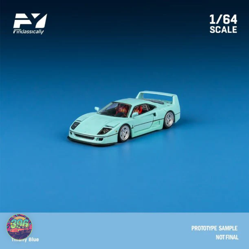 Finclassically Ferrari F40 in Gulf Blue 1:64 Diecast Model [PRELOVED]