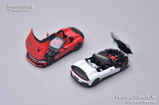 [PRE-ORDER] Phantom Knight - Ferrari 12 Cilindri Spider with Opening Hood in Red & White – 1:64 Phantom Knight Diecast Model PK-64-1304A