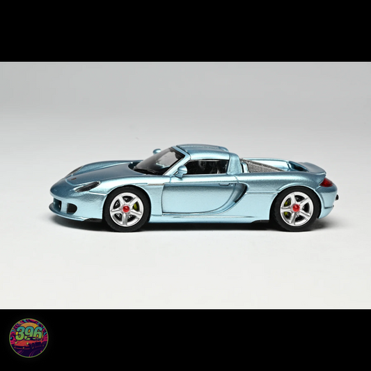 FunnyModel Porsche Carrera GT with Opening Engine Bay in Gulf Blue 1:64 Diecast Model