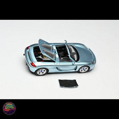 FunnyModel Porsche Carrera GT with Opening Engine Bay in Gulf Blue 1:64 Diecast Model