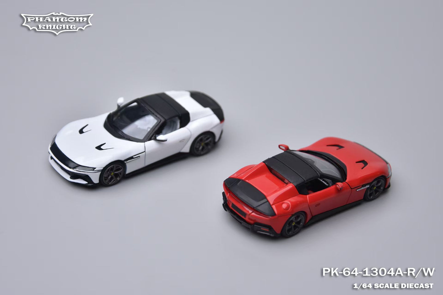 [PRE-ORDER] Phantom Knight - Ferrari 12 Cilindri Spider with Opening Hood in Red & White – 1:64 Phantom Knight Diecast Model PK-64-1304A