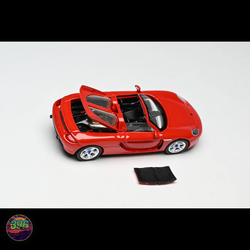 FunnyModel Porsche Carrera GT with Opening Engine Bay in Guards Red 1:64 Diecast Model