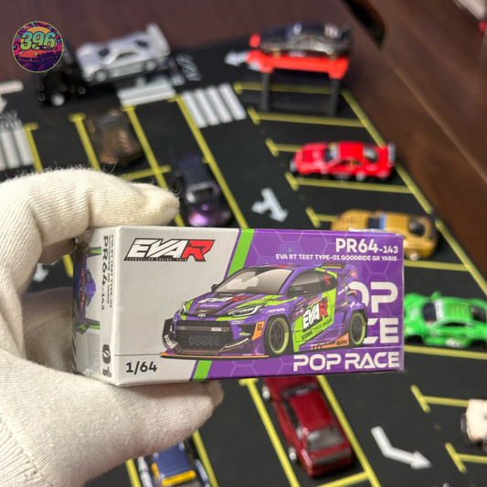Pop Race Toyota GR Yaris EVA RT Test Type-01 Goodride 1:64 Diecast - Neon Genesis Evangelion Livery