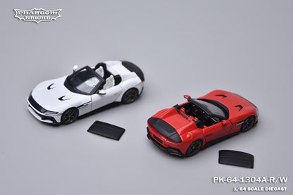 [PRE-ORDER] Phantom Knight - Ferrari 12 Cilindri Spider with Opening Hood in Red & White – 1:64 Phantom Knight Diecast Model PK-64-1304A