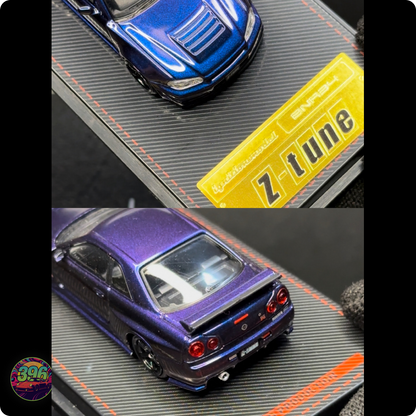 Ignition Model x Tarmac Works - Nissan Skyline GT-R R34 in Midnight Purple – 1:64 Limited Edition Diecast
