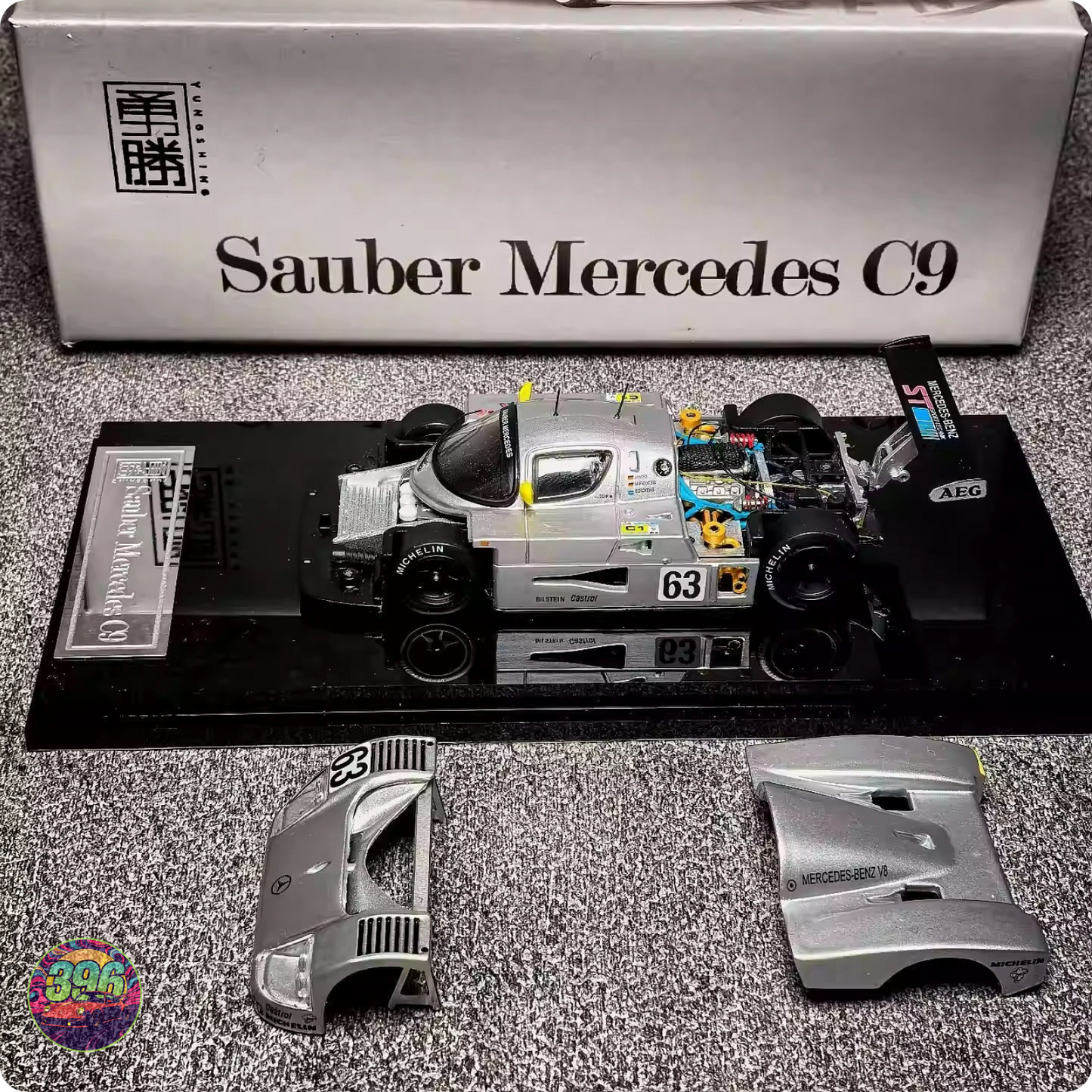 YS Model - Sauber Mercedes C9 #63 Silver Le Mans with Opening Hood