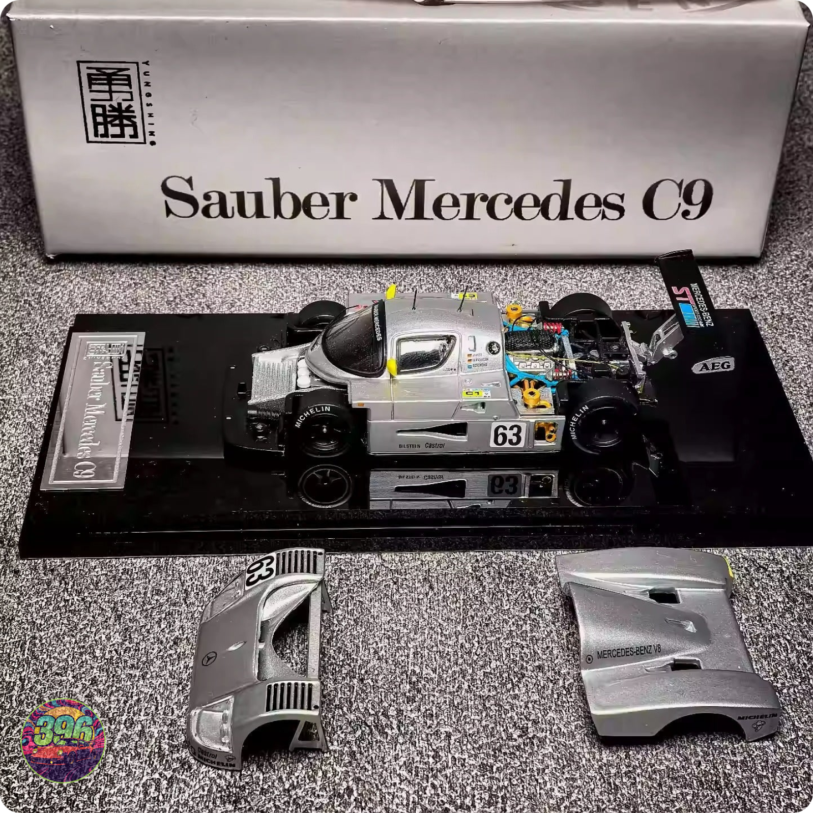 YS Model - Sauber Mercedes C9 #63 Silver Le Mans with Opening Hood