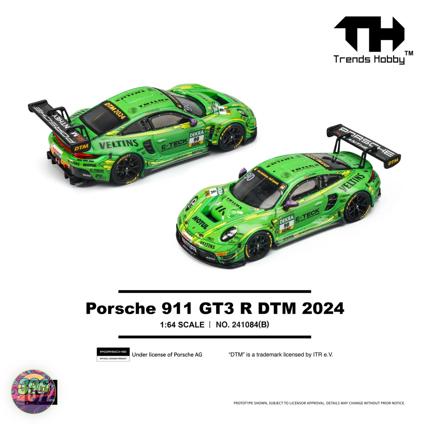 Trends Hobby - Porsche 911 GT3 R DTM 92 Green  – 1:64 Trends Hobby Diecast Model