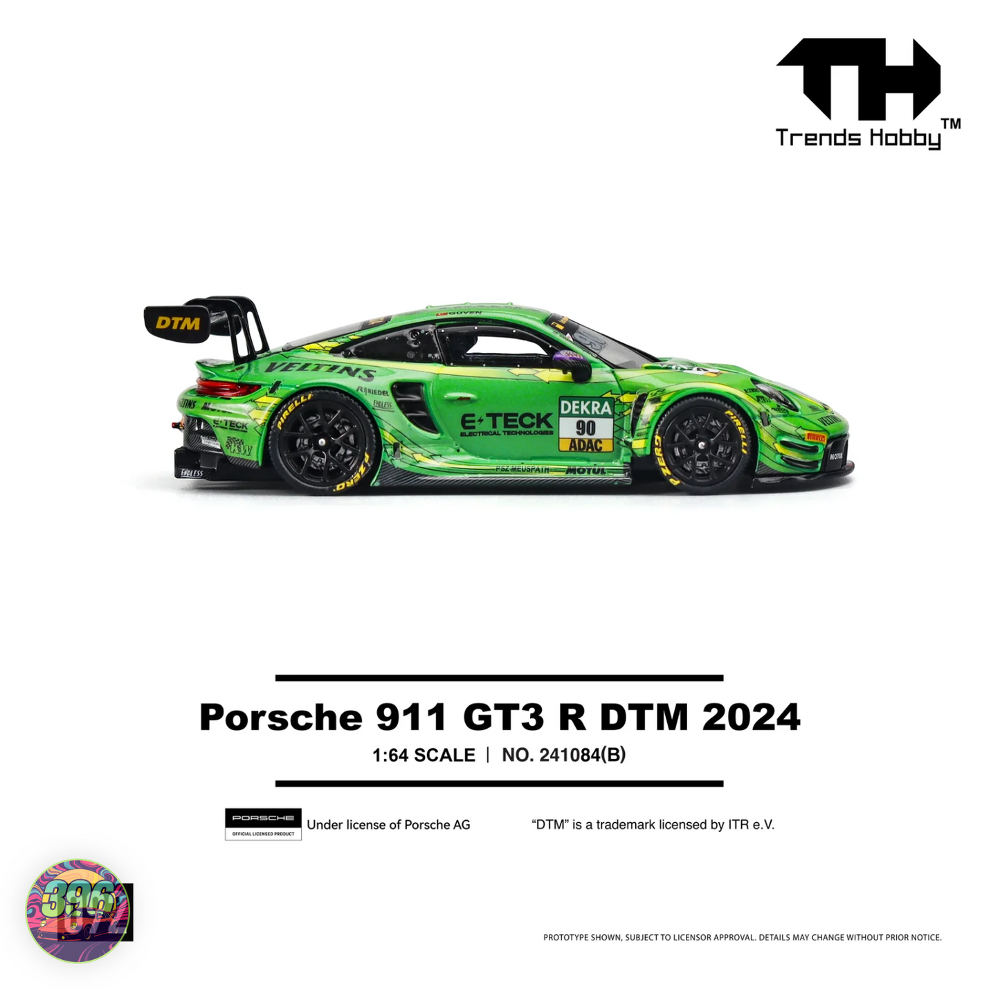 Trends Hobby - Porsche 911 GT3 R DTM 92 Green  – 1:64 Trends Hobby Diecast Model
