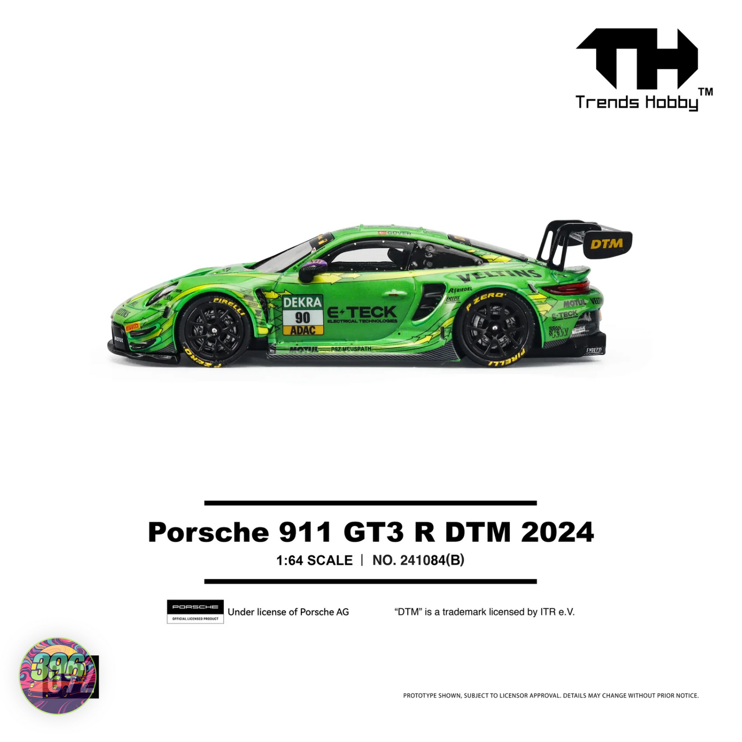 Trends Hobby - Porsche 911 GT3 R DTM 92 Green  – 1:64 Trends Hobby Diecast Model