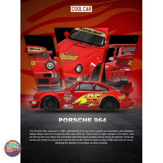 Cool Car - Lightning McQueen RWB Porsche 964 – 1:64 Cool Car Diecast Model