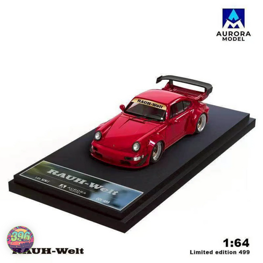 Aurora Model - Porsche RWB 964 in Red, Pink & White  – 1:64 Aurora. Model Diecast Model
