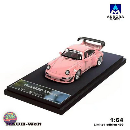 Aurora Model - Porsche RWB 964 in Red, Pink & White  – 1:64 Aurora. Model Diecast Model