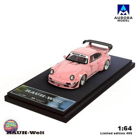 Aurora Model - Porsche RWB 964 in Red, Pink & White  – 1:64 Aurora. Model Diecast Model