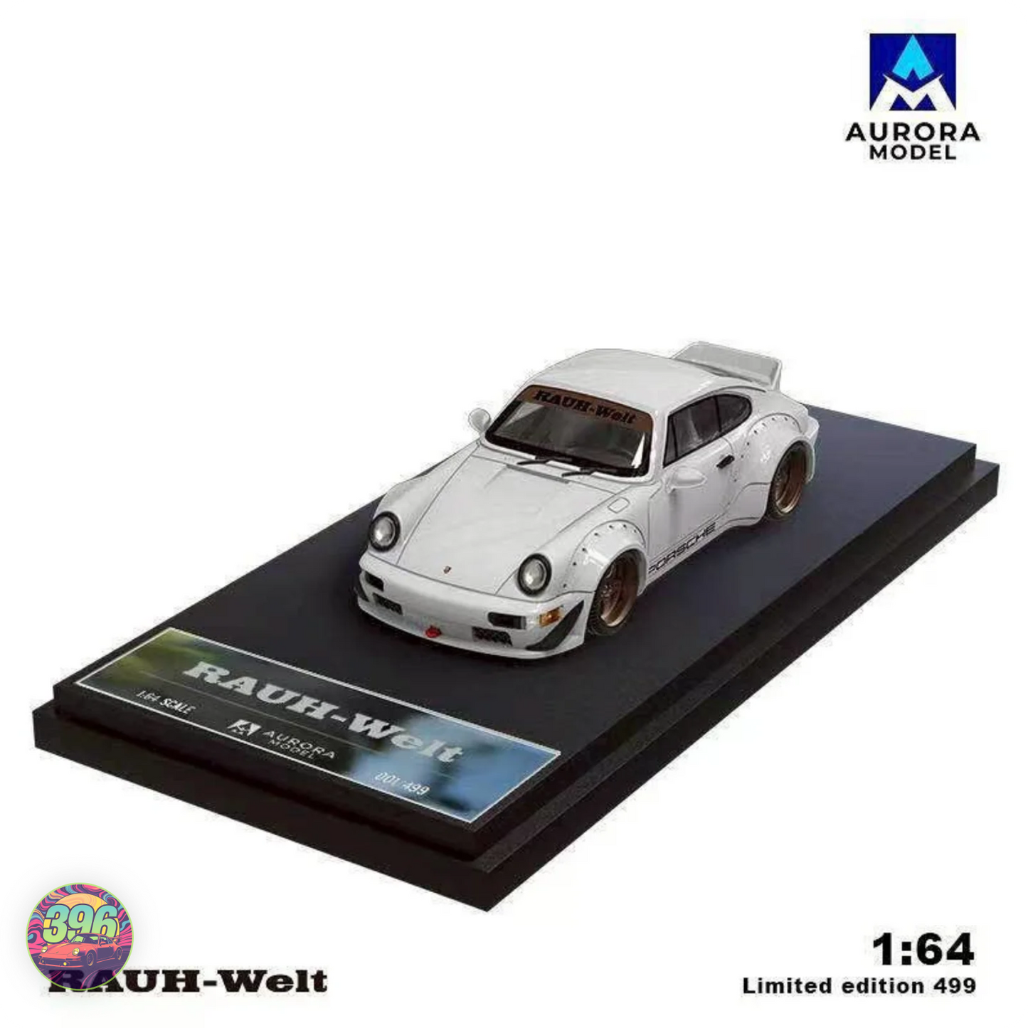 Aurora Model - Porsche RWB 964 in Red, Pink & White  – 1:64 Aurora. Model Diecast Model
