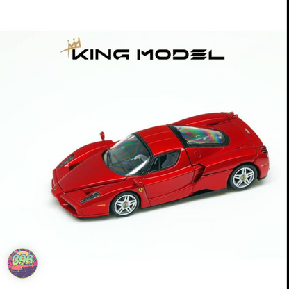 King Model - Ferrari Enzo in Metallic Red with Opening Hood - 1:64 Diecast Model