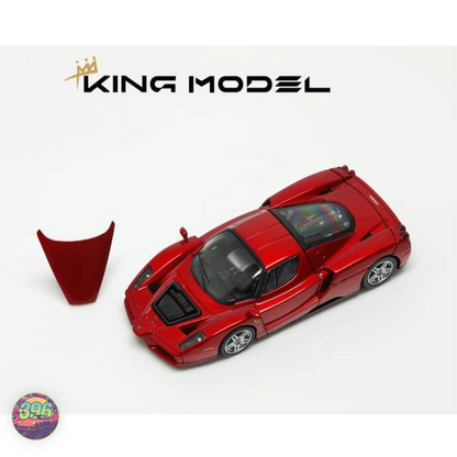 King Model - Ferrari Enzo in Metallic Red with Opening Hood - 1:64 Diecast Model