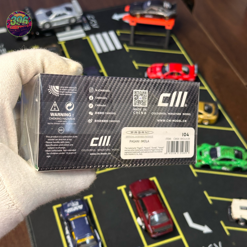 CM Model Pagani Imola 1:64 Diecast - Full Dry Carbon Fiber Finish (Red Accents) - Hypercar Collectible