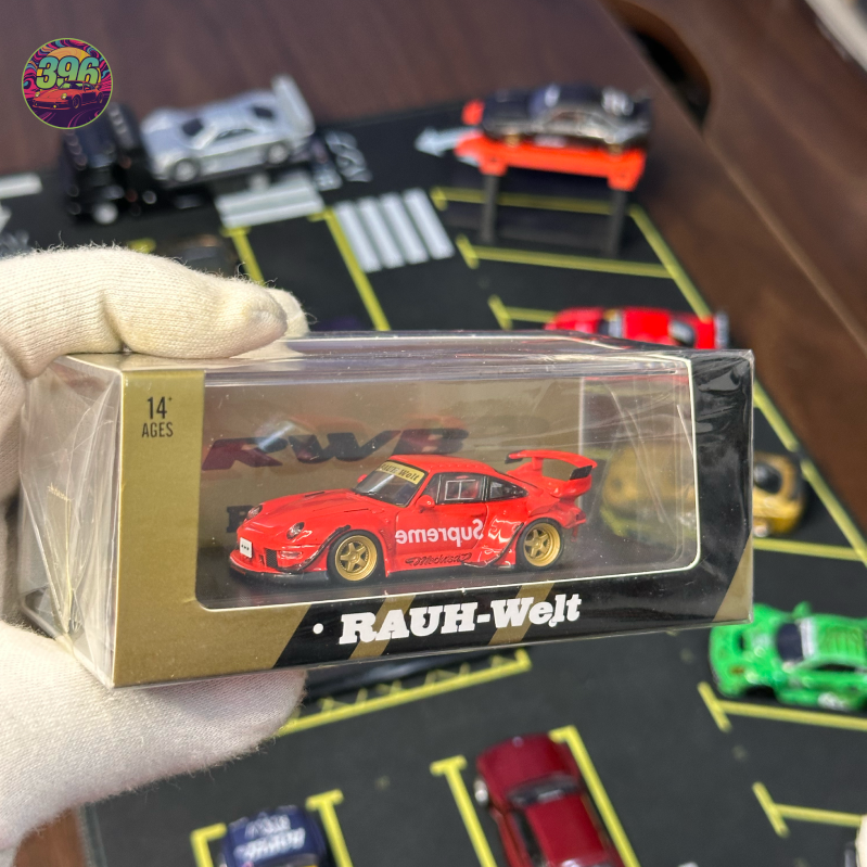 Street Warrior Porsche RWB 911 "Supreme" 1:64 Diecast Model - Iconic Streetwear Collaboration