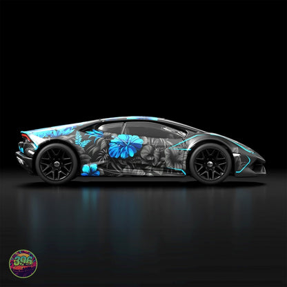 [PREORDER] Hot Wheels - Supercar Blondie Lamborghini Huracán Blue Floral Wrap – 1:64 Hot Wheels Diecast Model