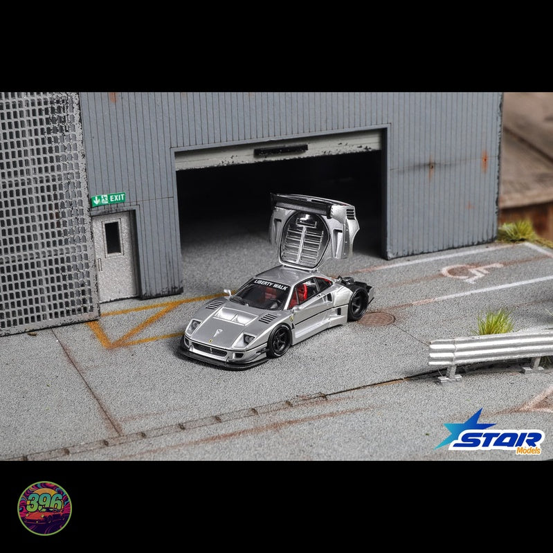 [PREORDER] Star Models - Ferrari F40 LBW Liberty Walk in Silver – 1:64 Star Models Diecast Model