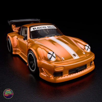 [PREORDER] Hot Wheels RLC - Porsche 930 RWB RAUH-Welt Begriff in Orange – 1:64 Hot Wheels Diecast Model